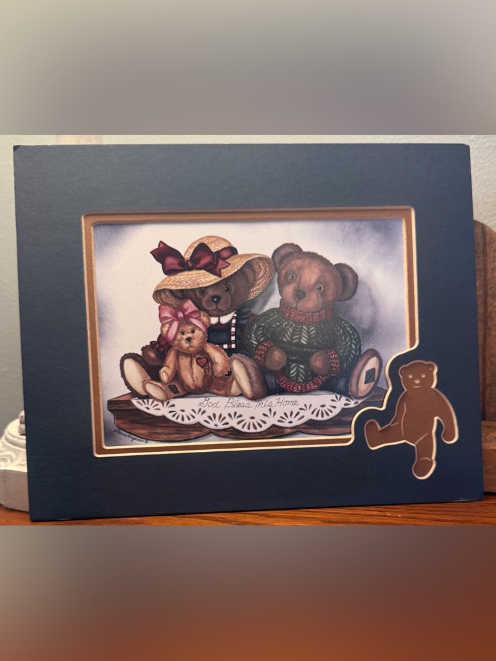 Vintage Laurie Korsgaden Primitive Style Teddy Bear Family